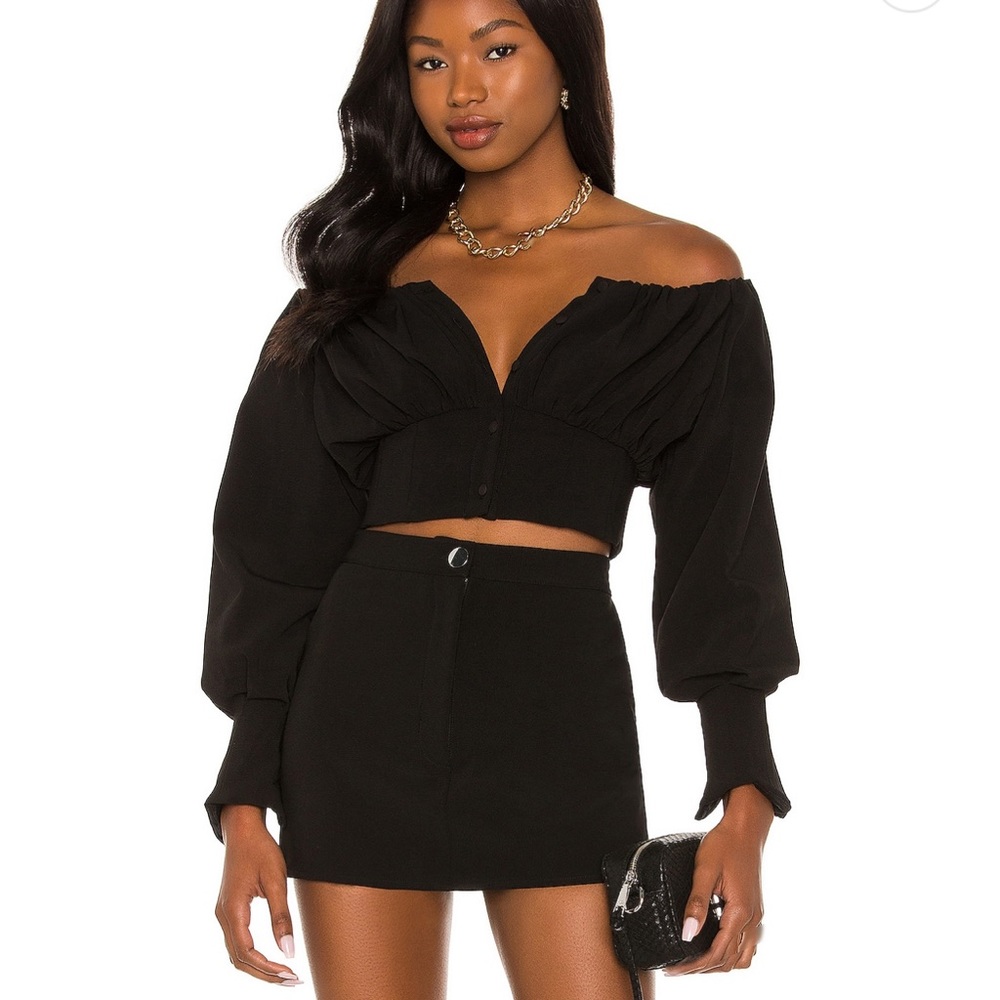 Off Shoulder Cropped Blouse - Picture 1 of 5